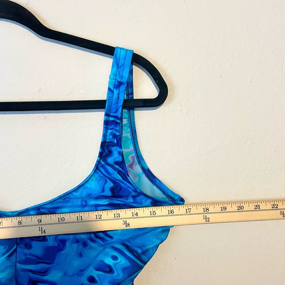 Speedo Blue Swirl One-Piece Swimsuit - Picture 8 of 9